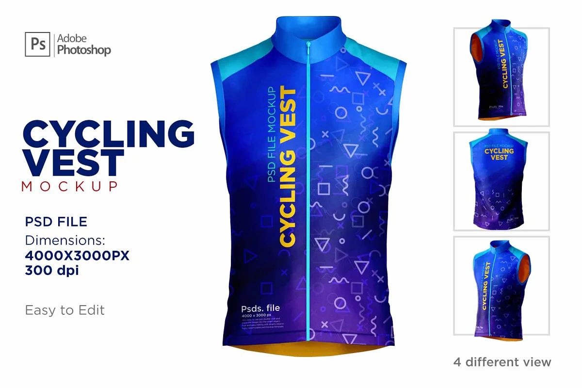 CreativeMarket - Cycling Vest Mockup set 6270101