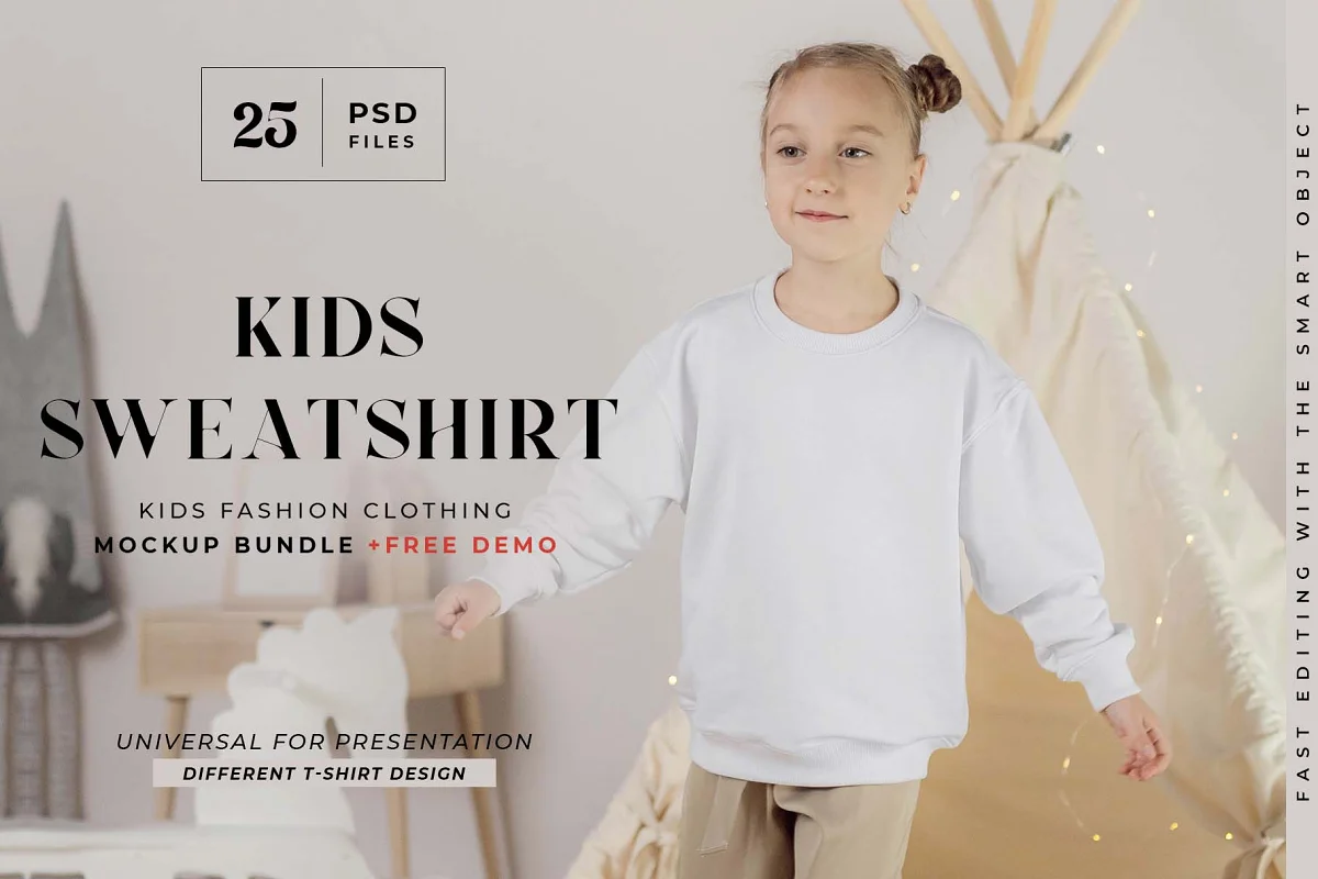 CreativeMarket - Kids Sweatshirt Mock-up Bundle 6637177