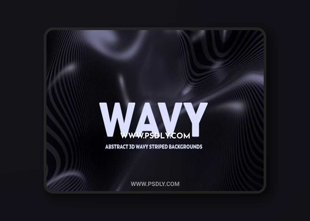 3D Abstract Wavy Lines Background