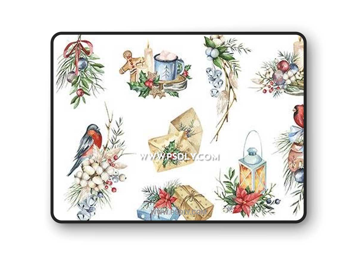 Christmas Compositions Isolated Set