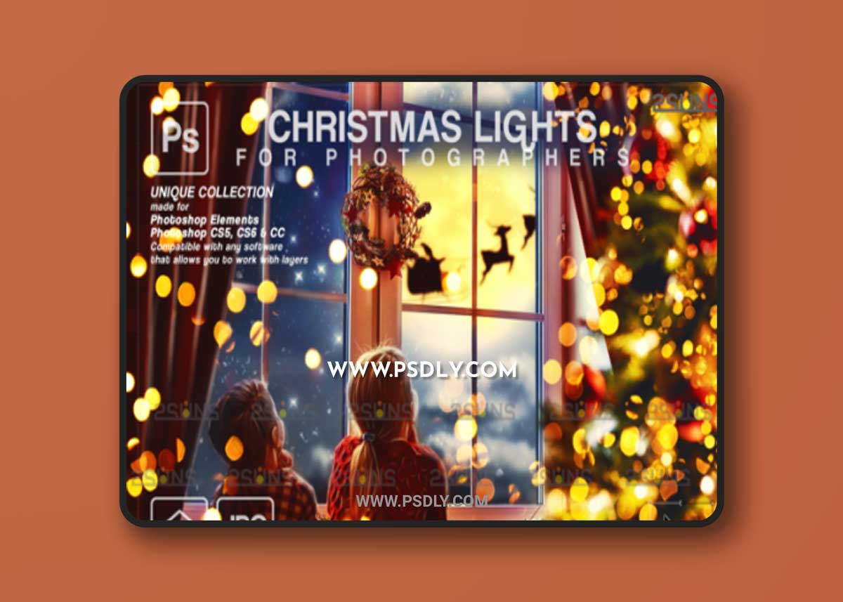 Christmas Lights Bokeh Overlay Photoshop