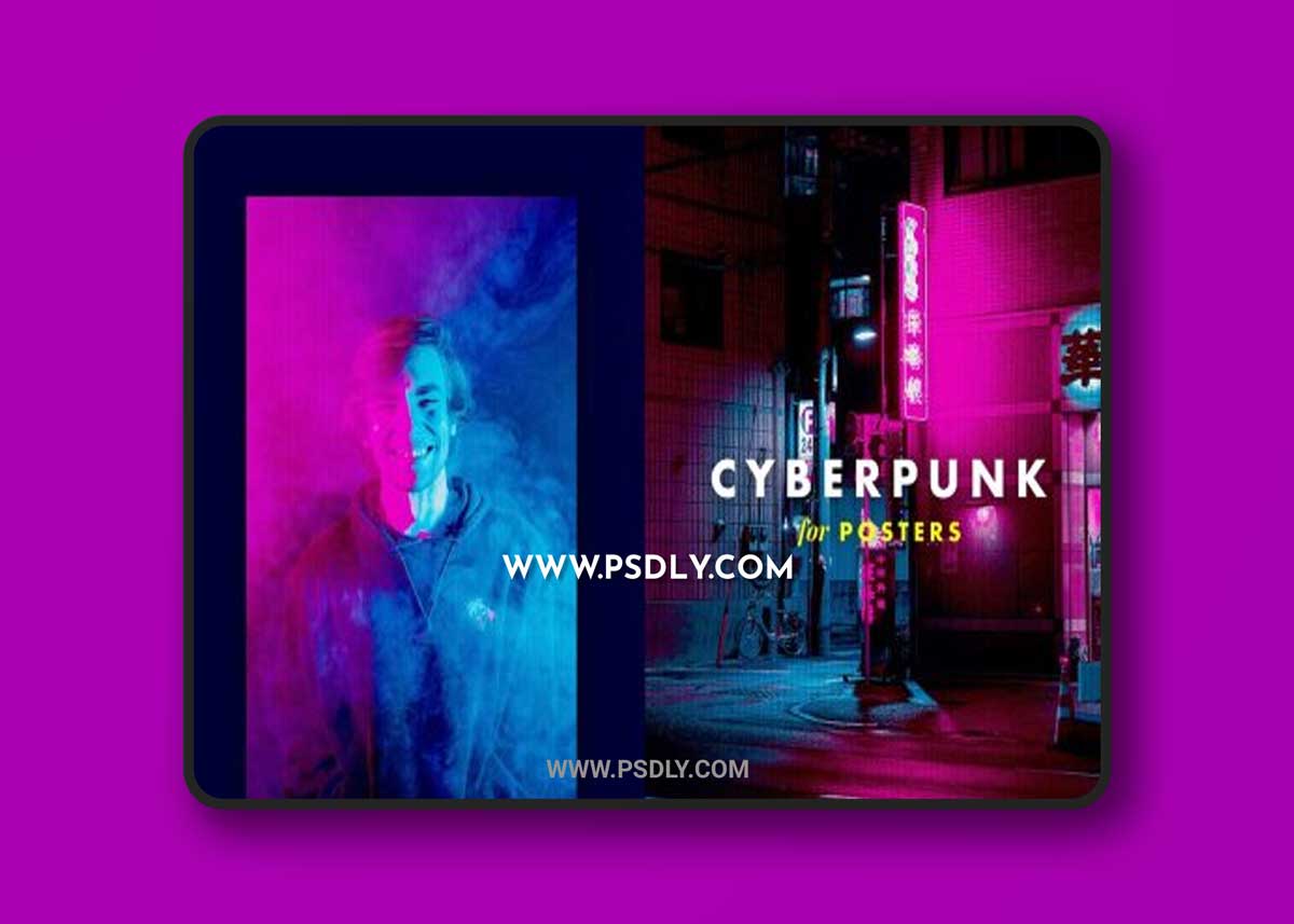 CreativeMarket - Cyberpunk Photo Effect for Posters 6714525