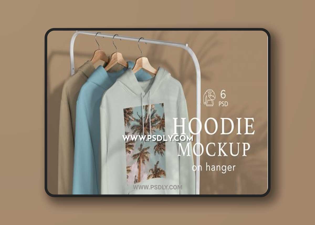 CreativeMarket - Hoodie MockUp on Hanger 6717605
