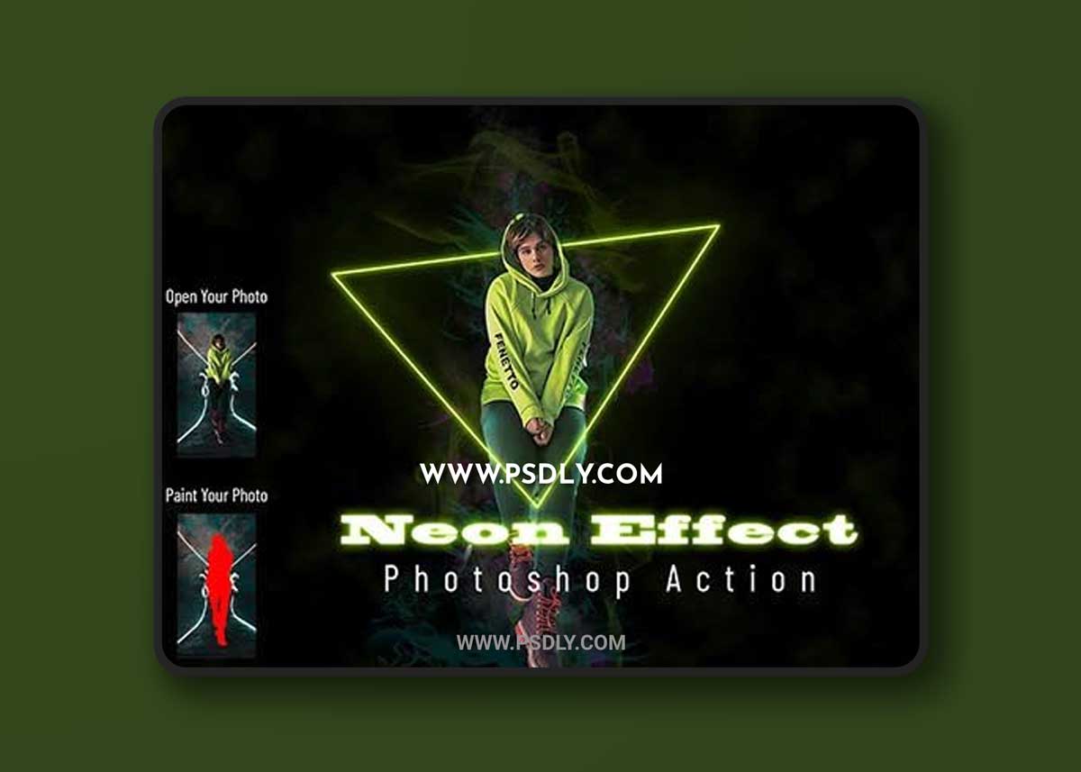 CreativeMarket - Neon Effect Photoshop Action 6782466