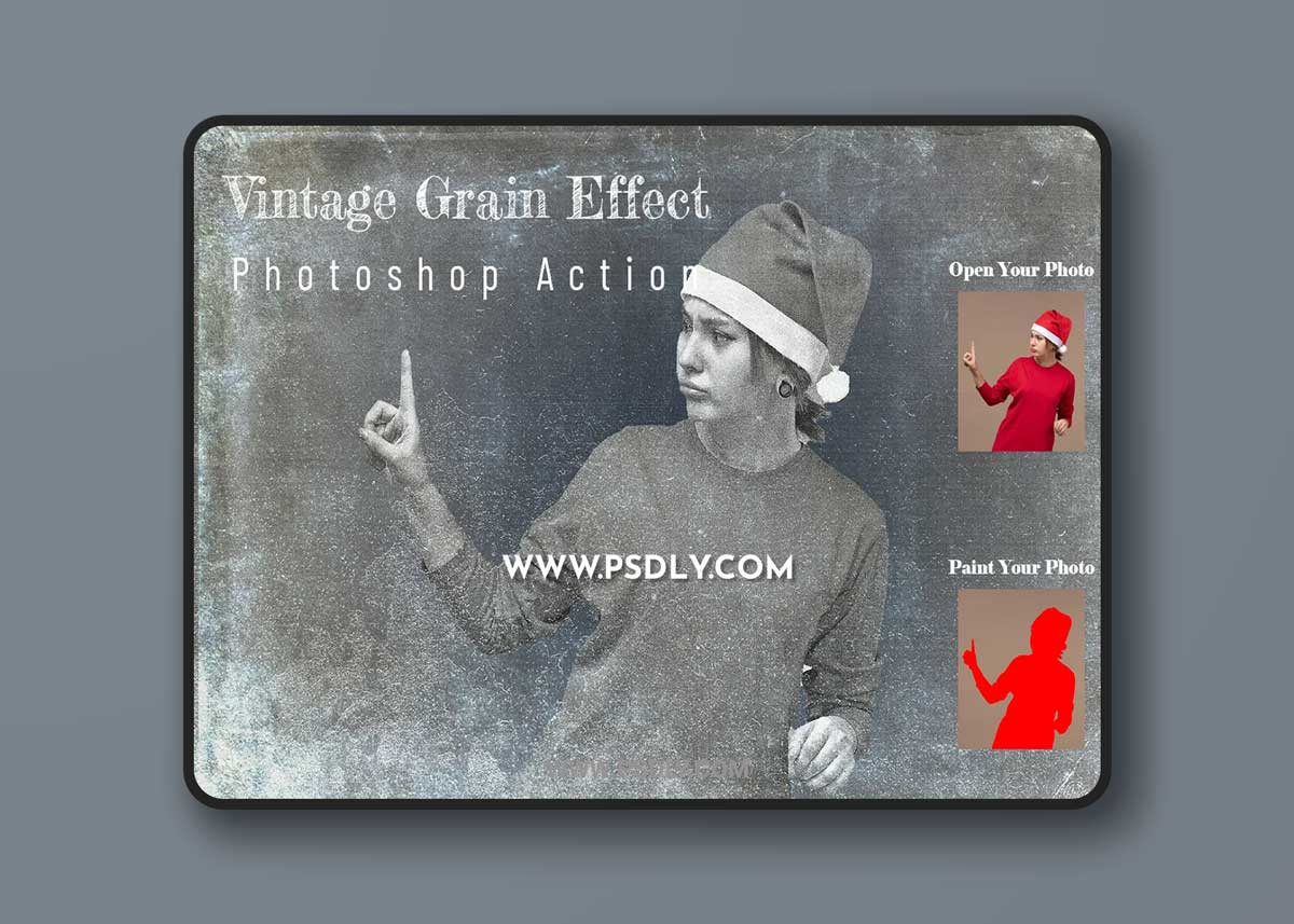CreativeMarket - Vintage Grain Effect PS Action 6698974