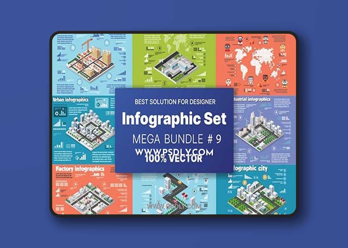Isometric set infographics