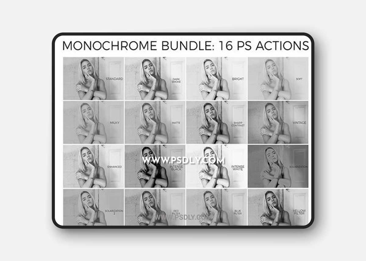 Monochrome Bundle: 16 PS Actions 1476136