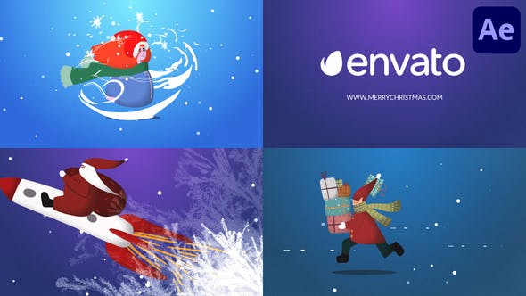 Videohive Cartoon Christmas Logo Pack for After Effects 35348351