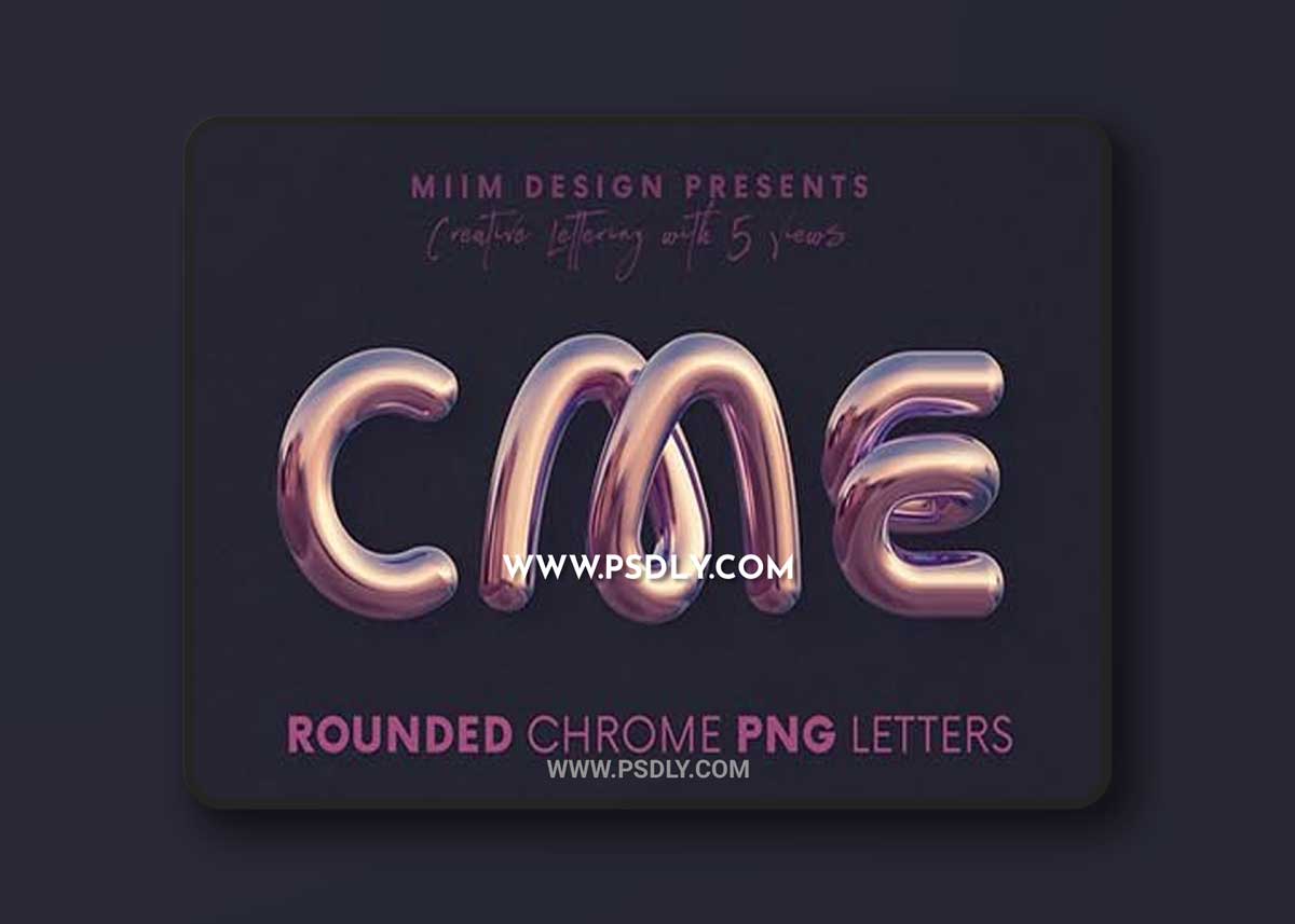 Rounded Chrome - 3D Lettering