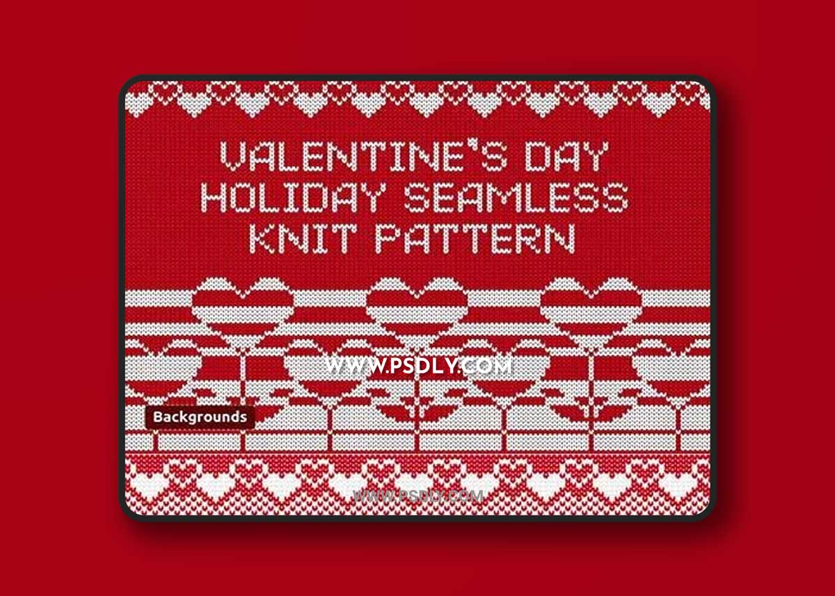 Valentine's Day Holiday Seamless Knit Pattern