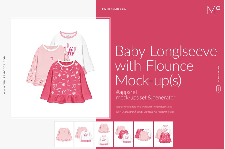 CreativeMarket - Baby Longsleeve with Flounce Mock-up 4662103