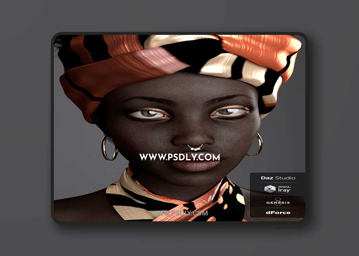 BD Oshun And Her Outfit For Genesis 8 Female