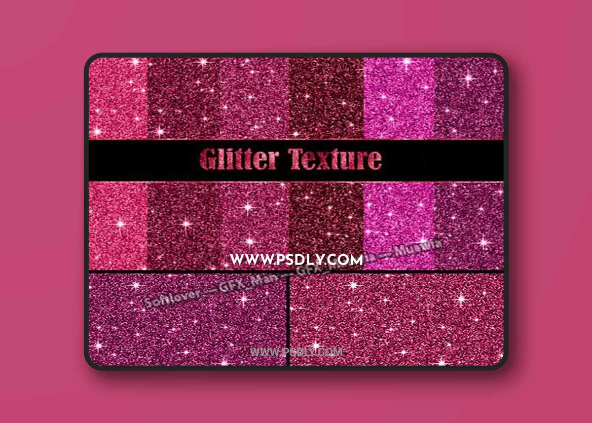Beautiful Pink Glitter Digital Paper Collection - 10 Textures