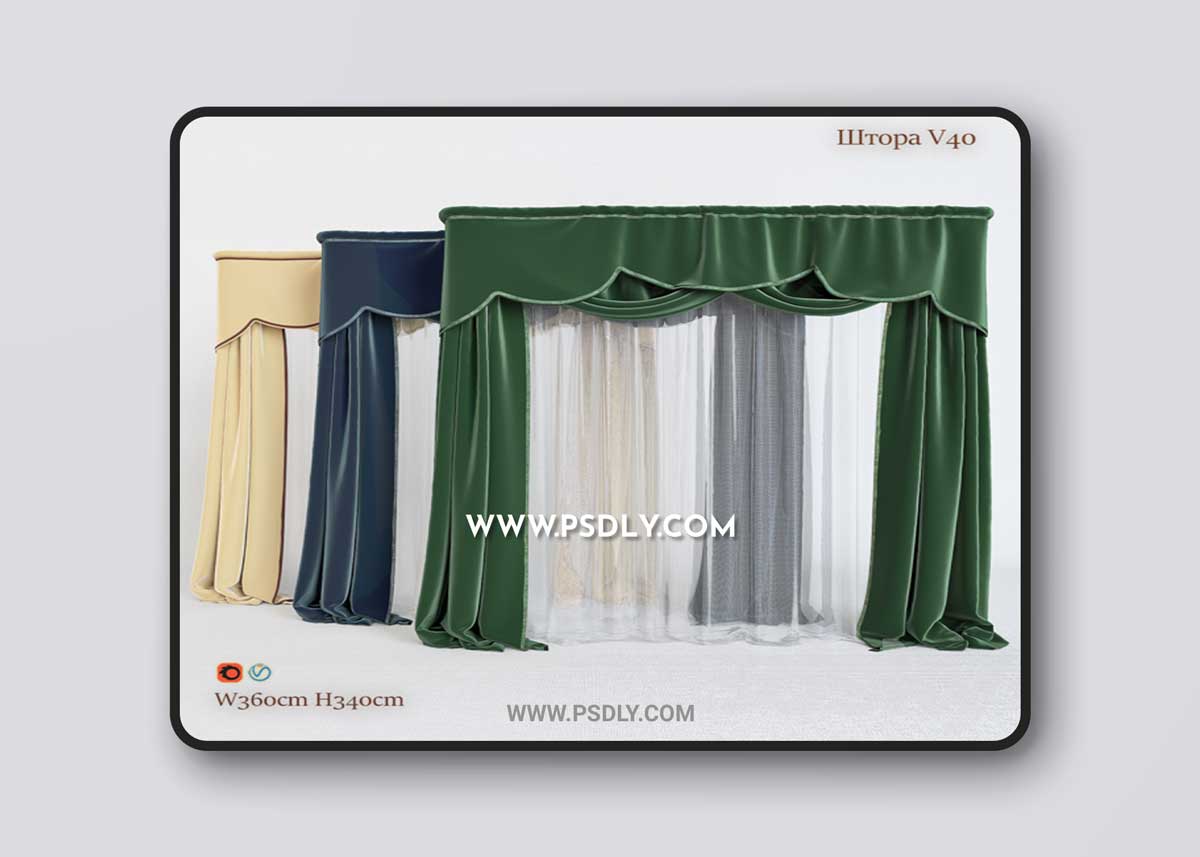 Blind classic four-poster V40 3D Model