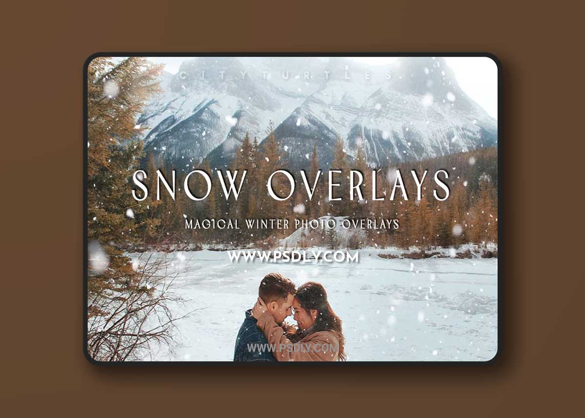 CreativeMarket - 30 Natural Falling Snow Overlays 3313667