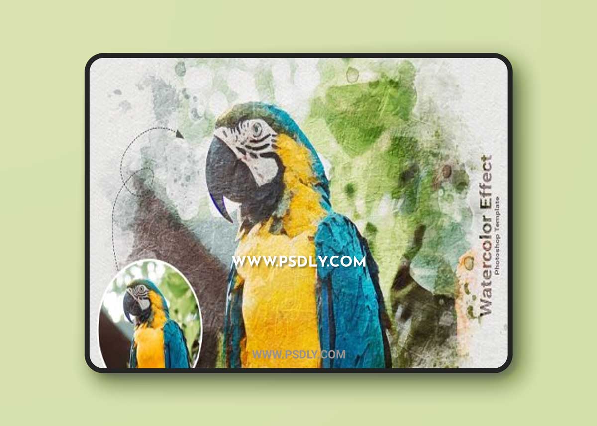 CreativeMarket - Realistic Watercolor Portrait Effect 6336517