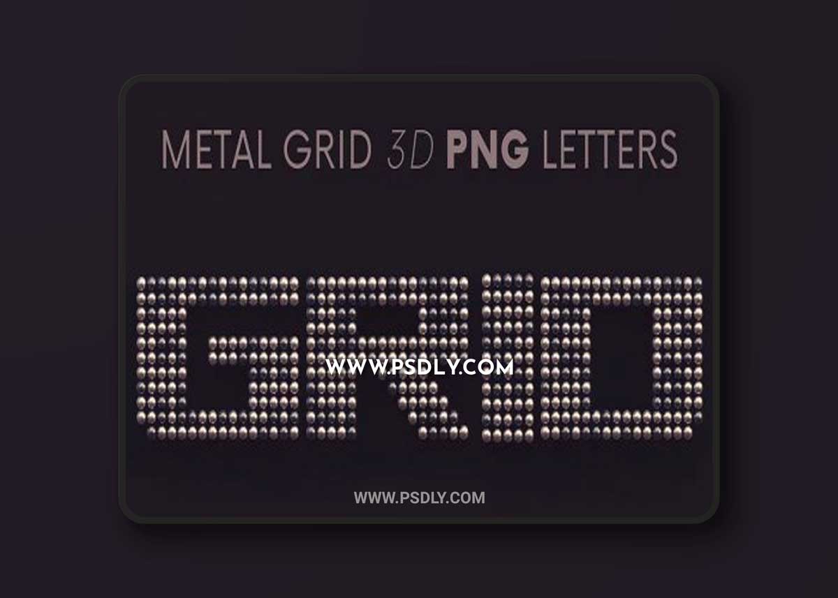 Metallic Grid - 3D Lettering