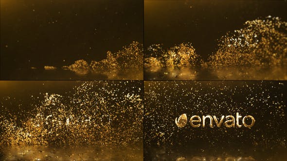 Videohive Golden Glitter Particles Logo Reveal 34333980