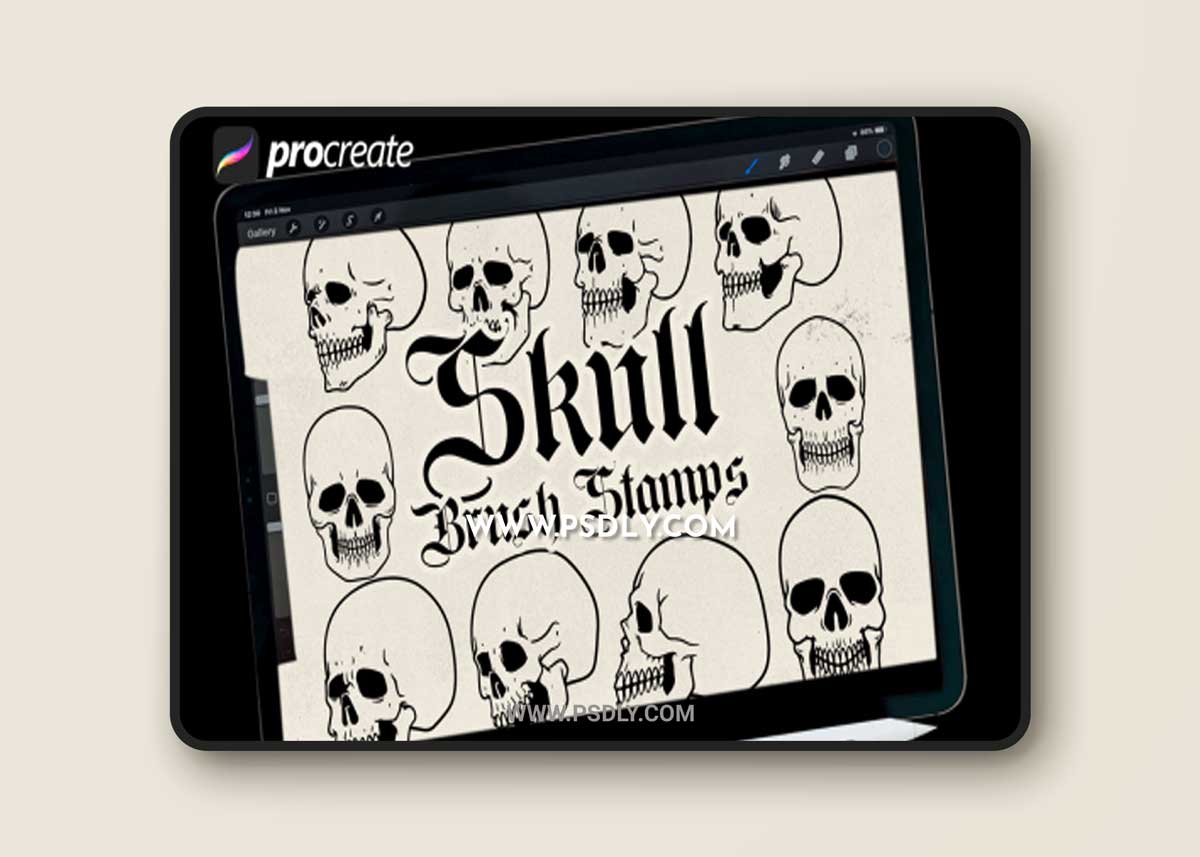 Skull brush stamps