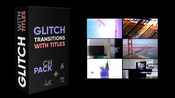 Videohive Glitch Transitions With Titles 4K 35721308