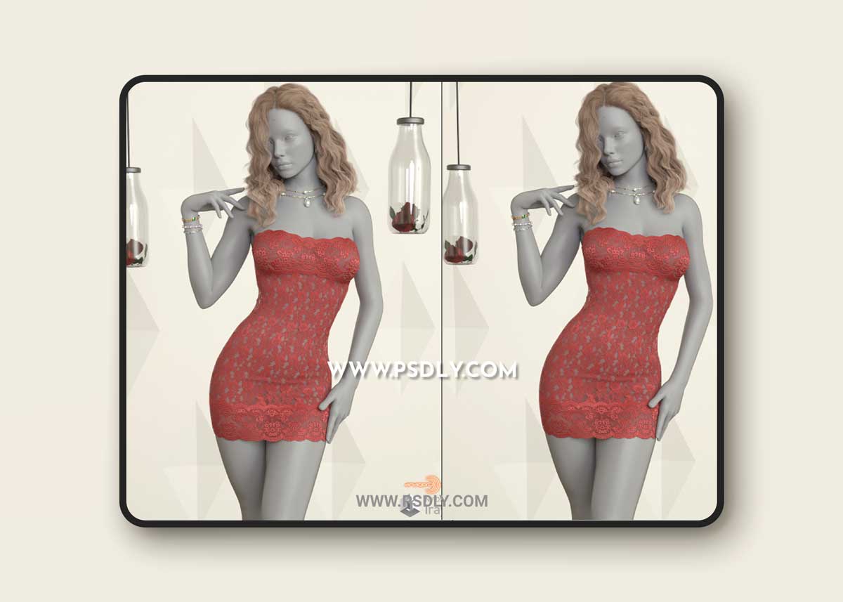 VERSUS - dForce Bodycon Tube Dress for Genesis 8 Females