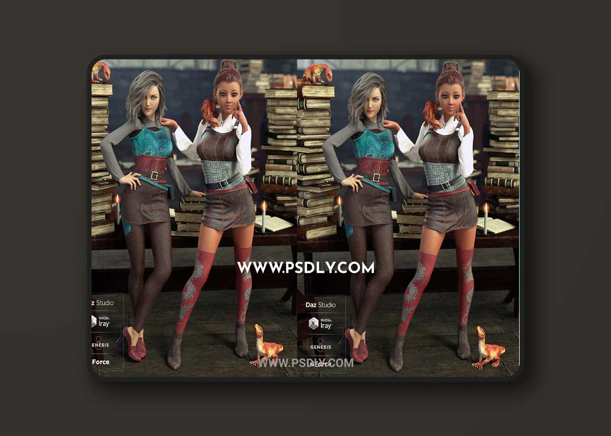 dForce Dragon Sitter Textures 3D Model