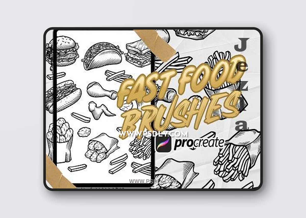 fast food vintage brush stamp