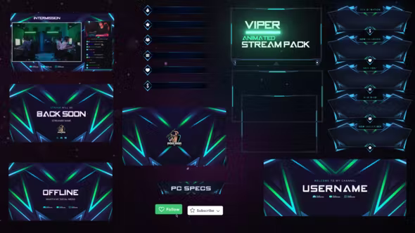 Videohive Viper Stream Pack Overlays 35877296