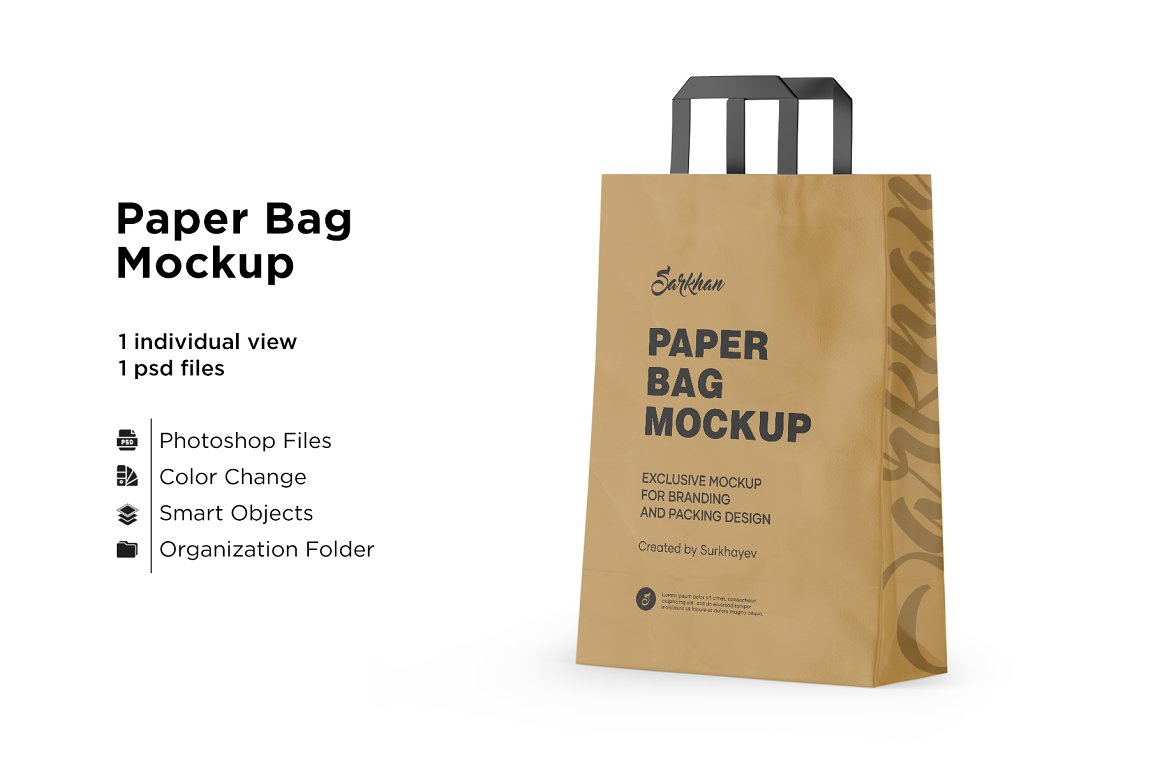 CreativeMarket - Kraft Paper Shopping Bag Mockup 5670190