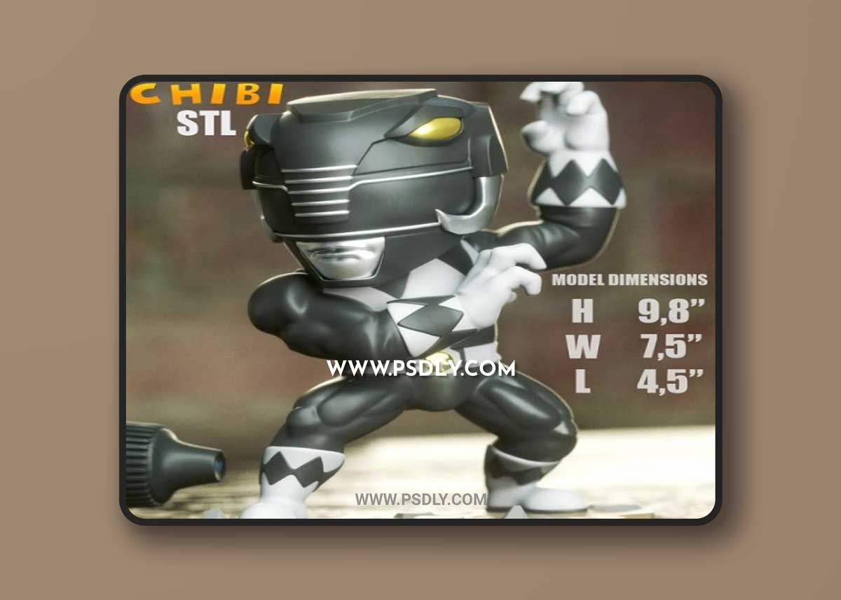 3DXM - Black Ranger Chibi 3D Model