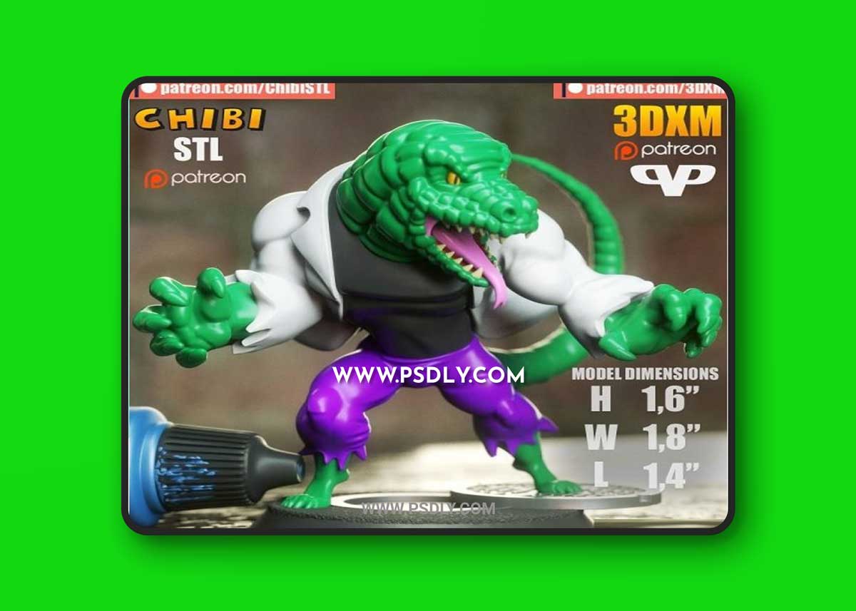 3DXM - Lizard Chibi 3D Model