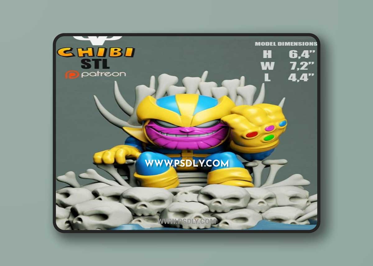 3DXM - Thanos on Throne Chibi (Marvel)