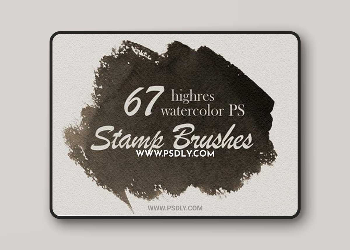 67 highres Watercolor Stamp Brushes