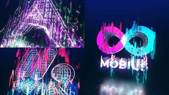 Videohive Glitch Binary Code Logo 36111198