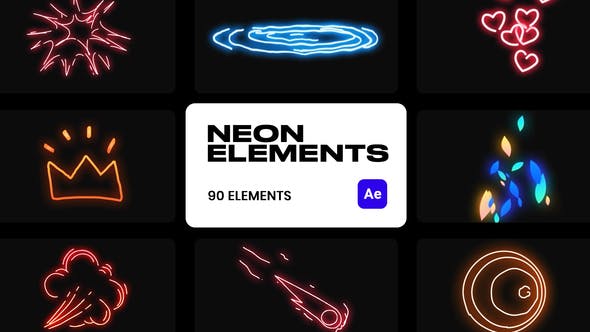 Videohive Neon VFX Elements 36128171