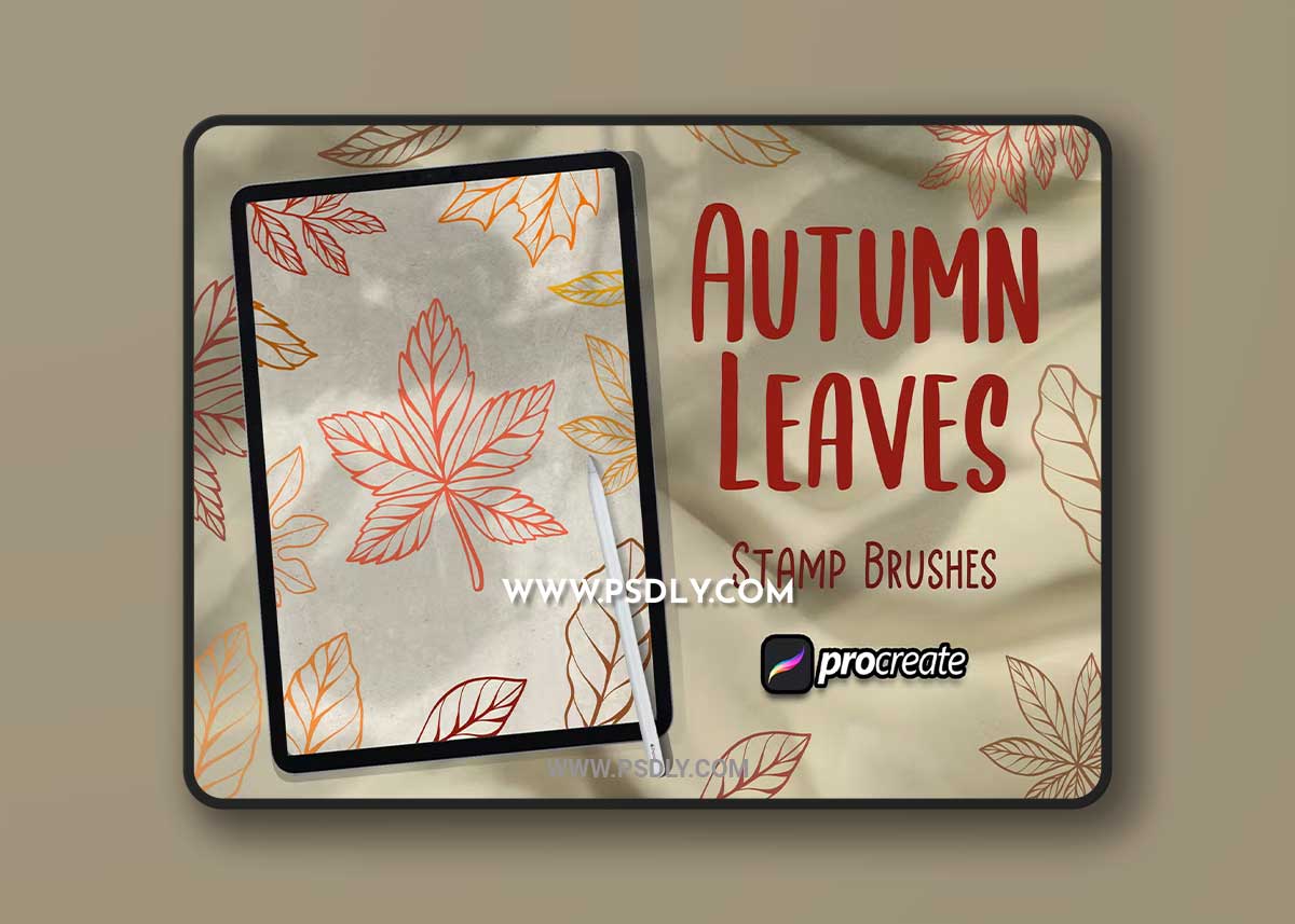 Autumn Leaves Brush Stamp Procreate 22QFRTJ