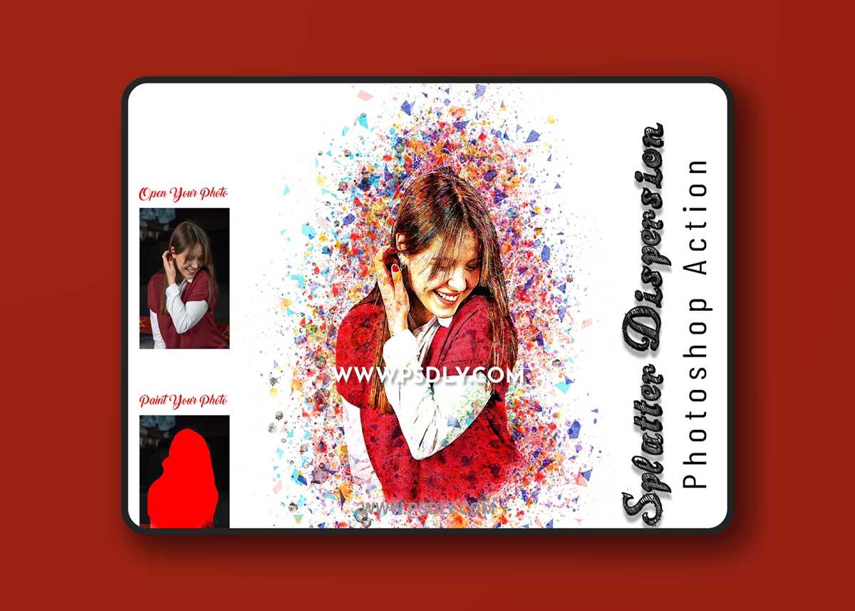 CreativeMarket - Splatter Dispersion Photoshop Action 7037505