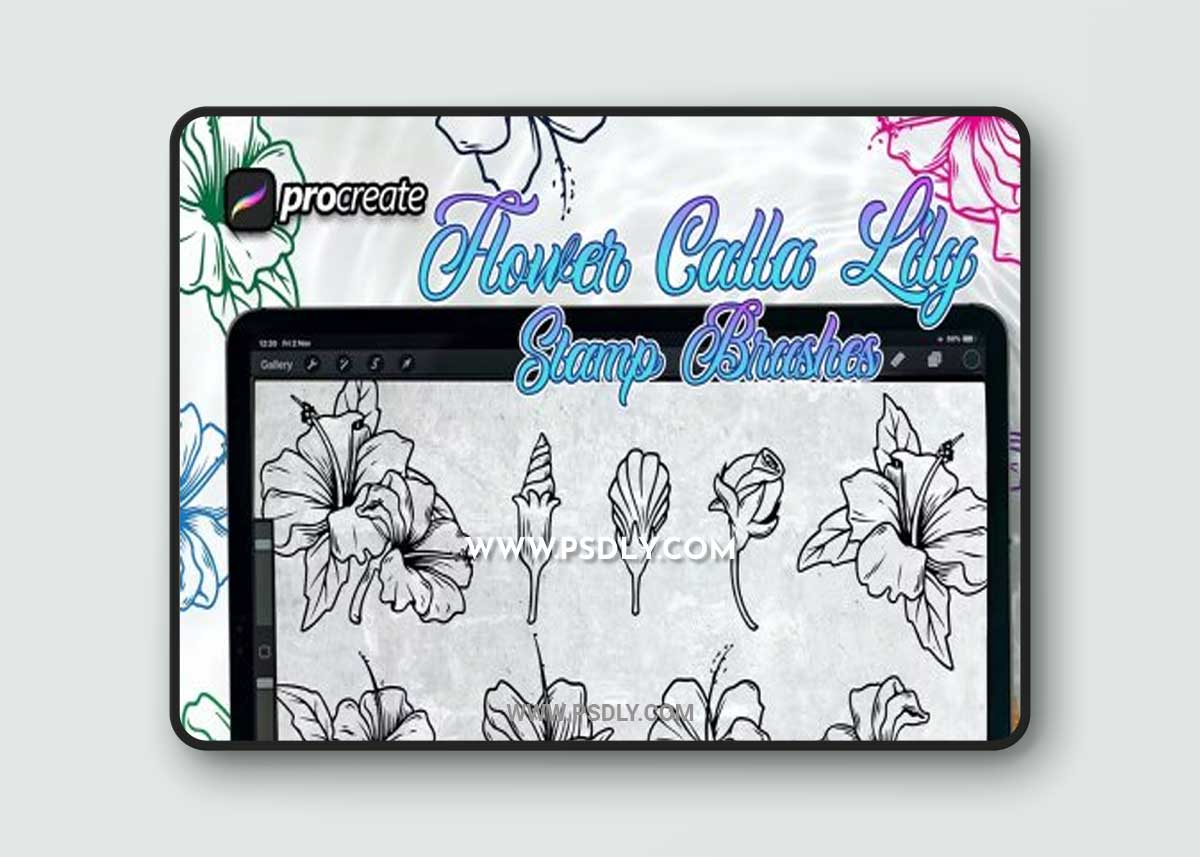 Flower Calla Lily Brush Stamp