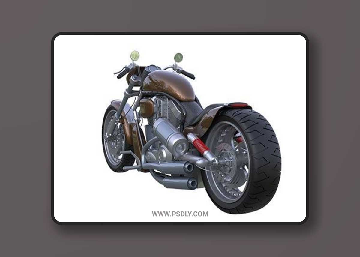 Motorcycle 3d Model Set Transparent PNG