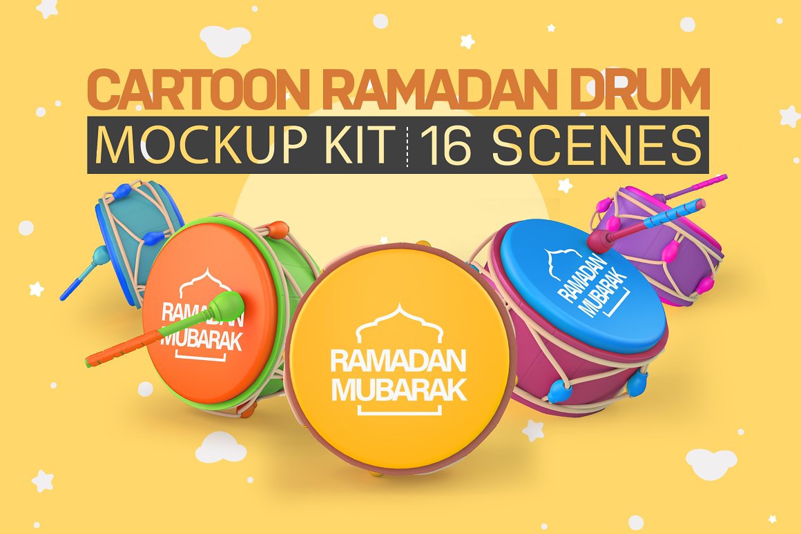 CreativeMarket - Cartoon Ramadan Drum Kit 7020997