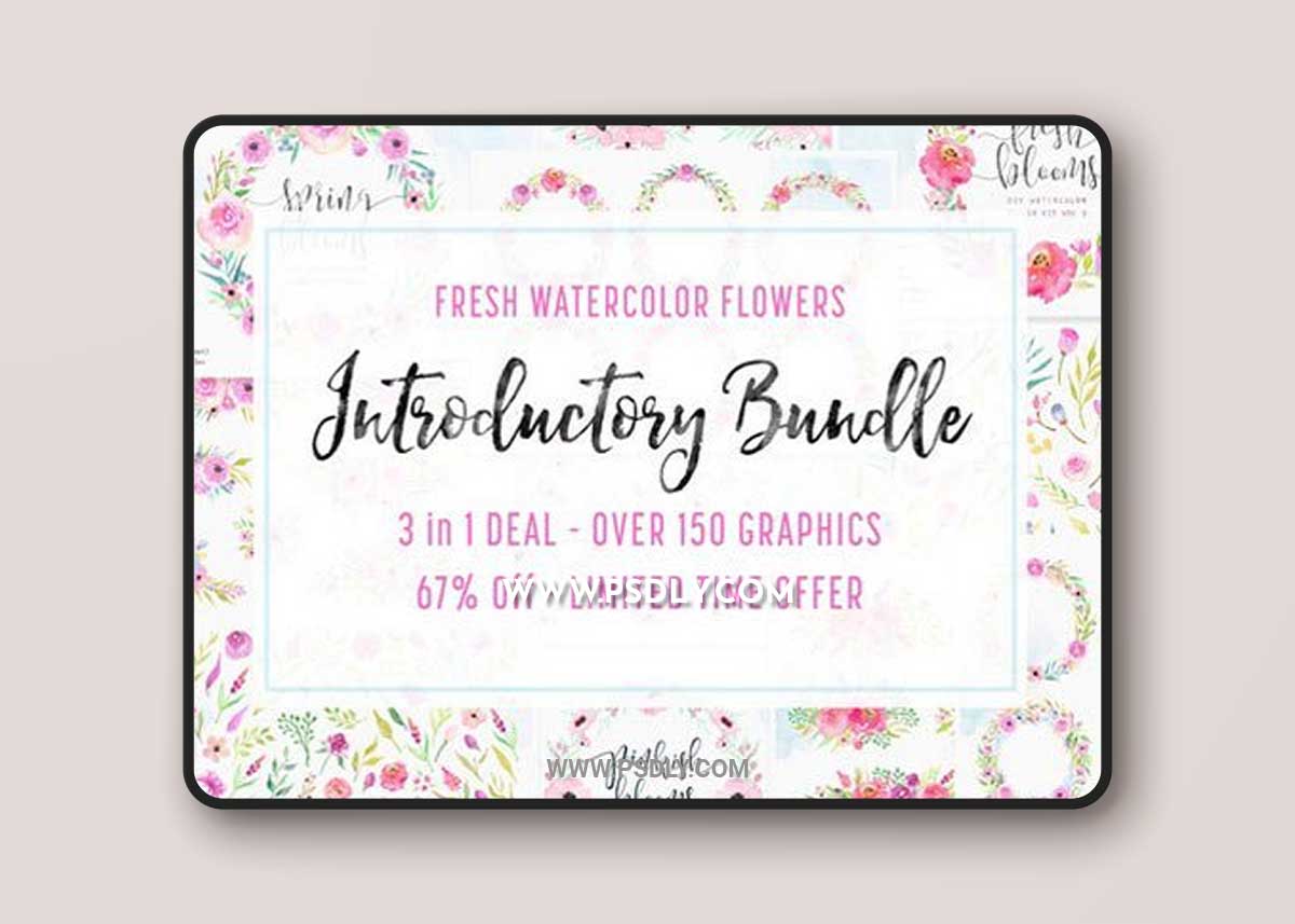 3 IN 1 Bundle - Watercolor Flowers