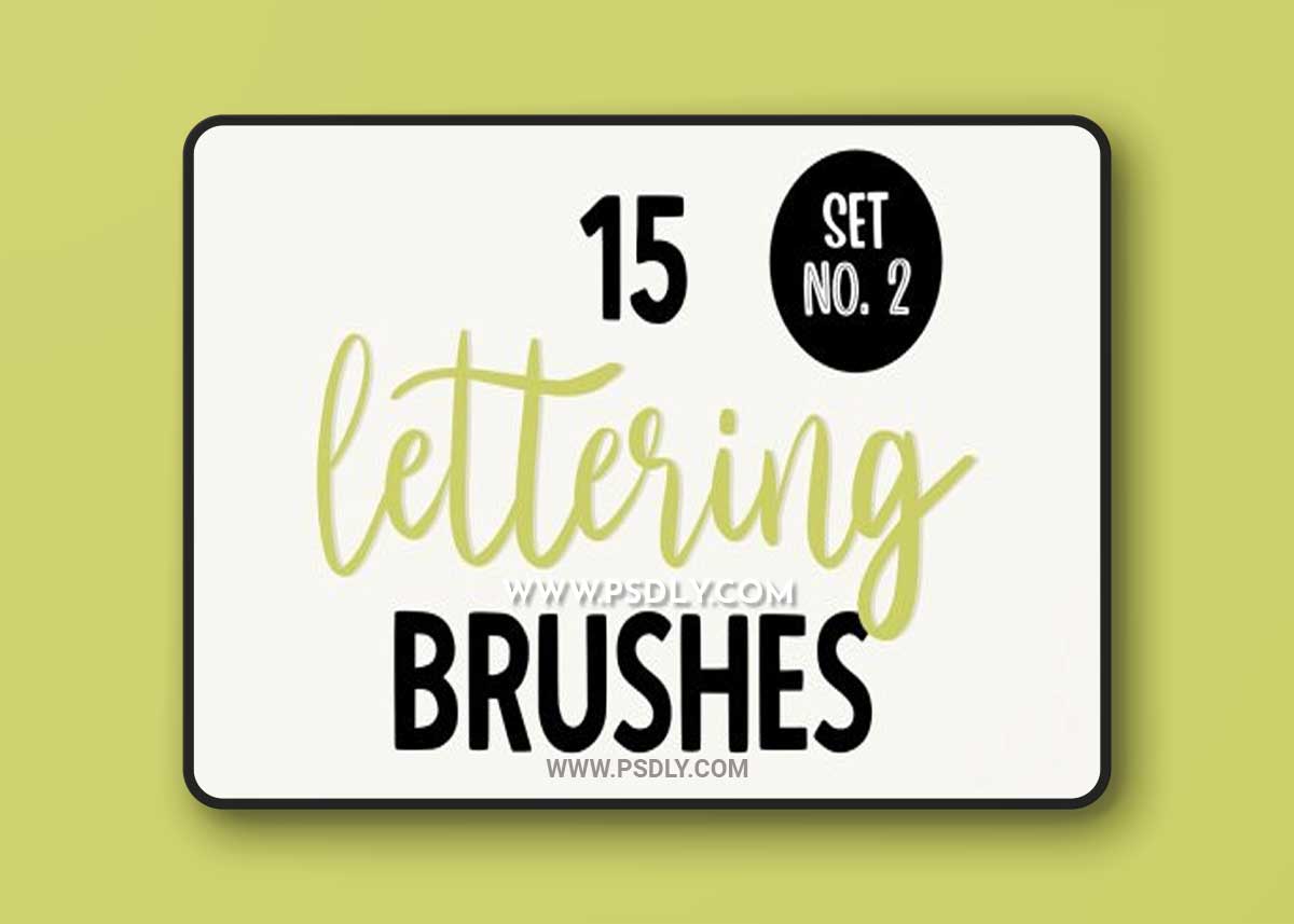 CreativeMarket - 15 lettering brushes | set NO.2 7078762