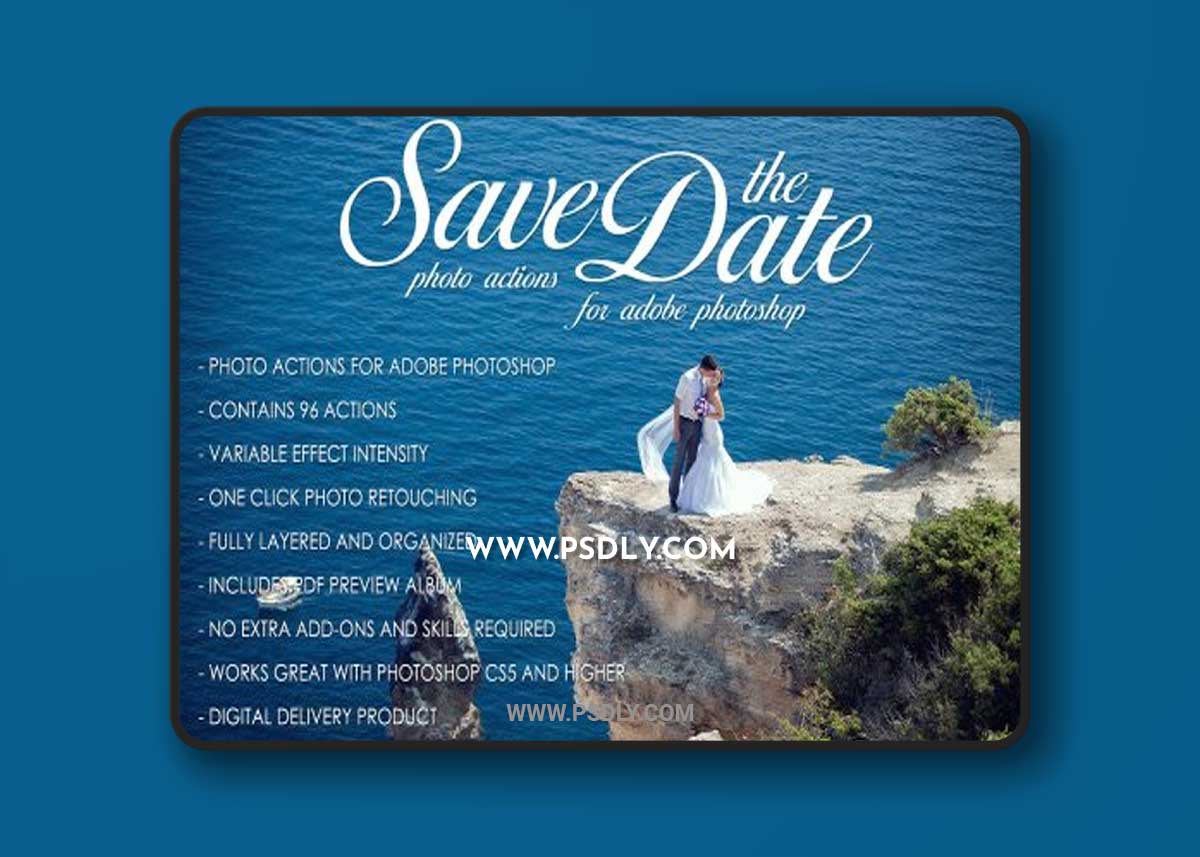 CreativeMarket - Actions for Photoshop- Save the Date 7094468