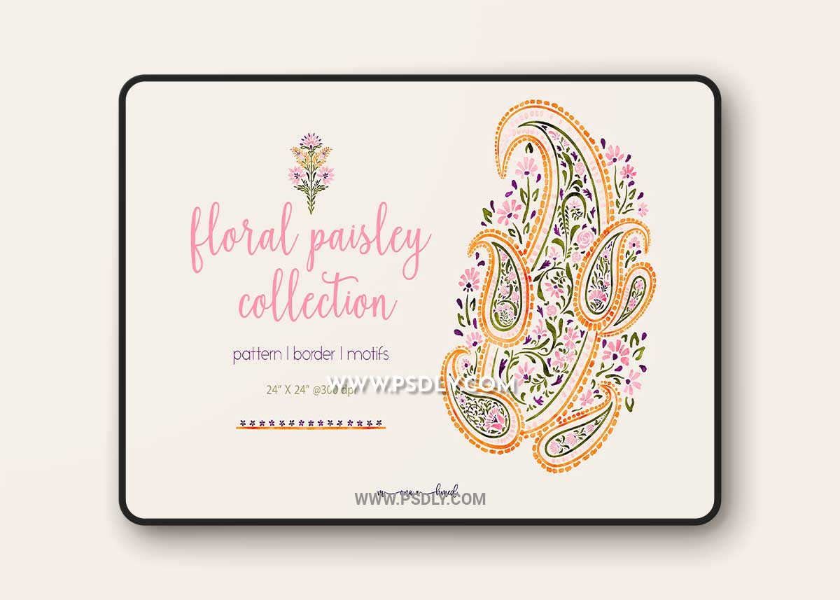 CreativeMarket - Floral paisley collection 6828392