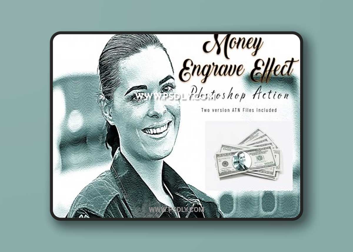 CreativeMarket - Money Engrave Effect PS Action 7171803