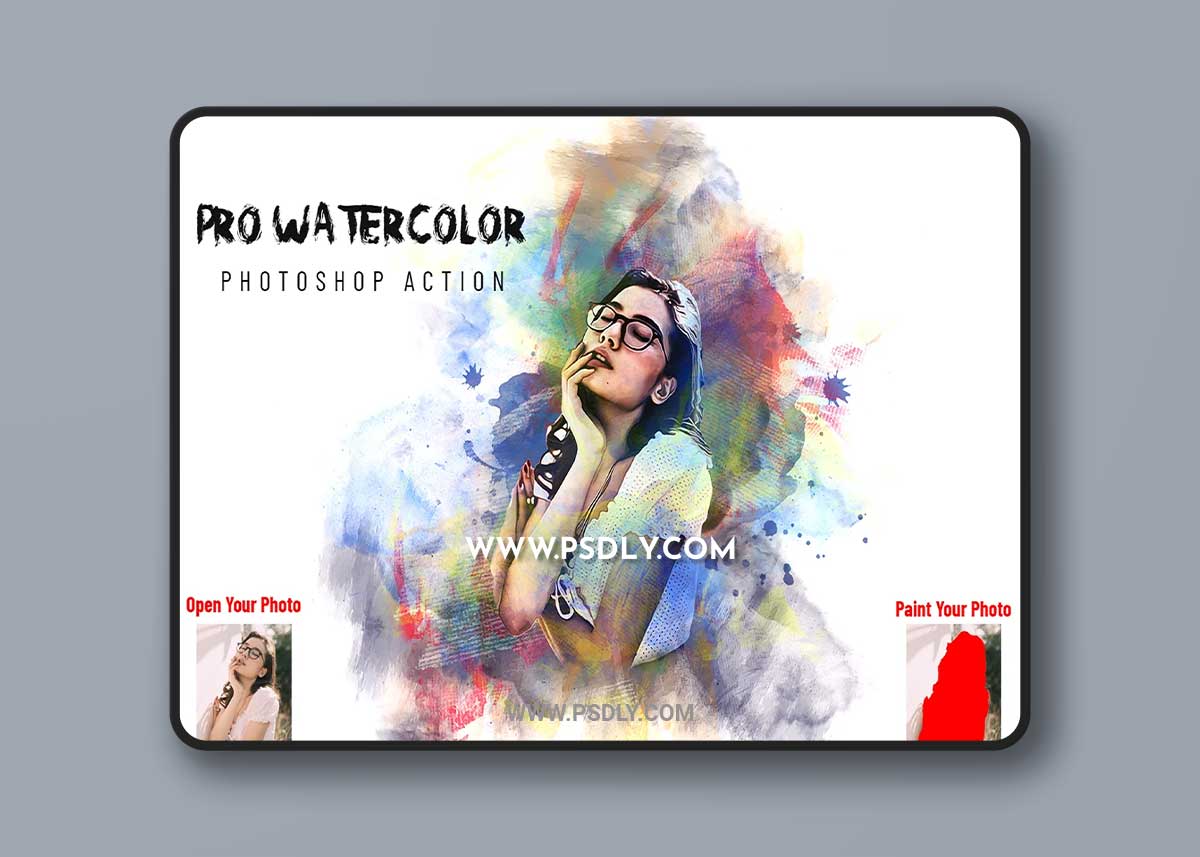 CreativeMarket - Pro Watercolor Effect PS Action 7103660