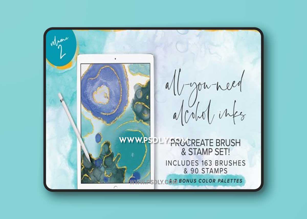 CreativeMarket - Procreate Alcohol Ink Megapack 2 7174198