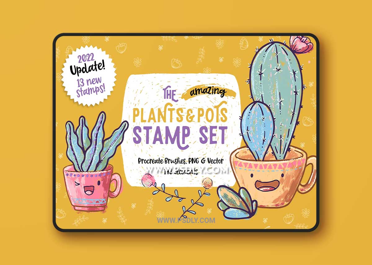 CreativeMarket - Procreate Plants & Pots Stamp Set 4967504