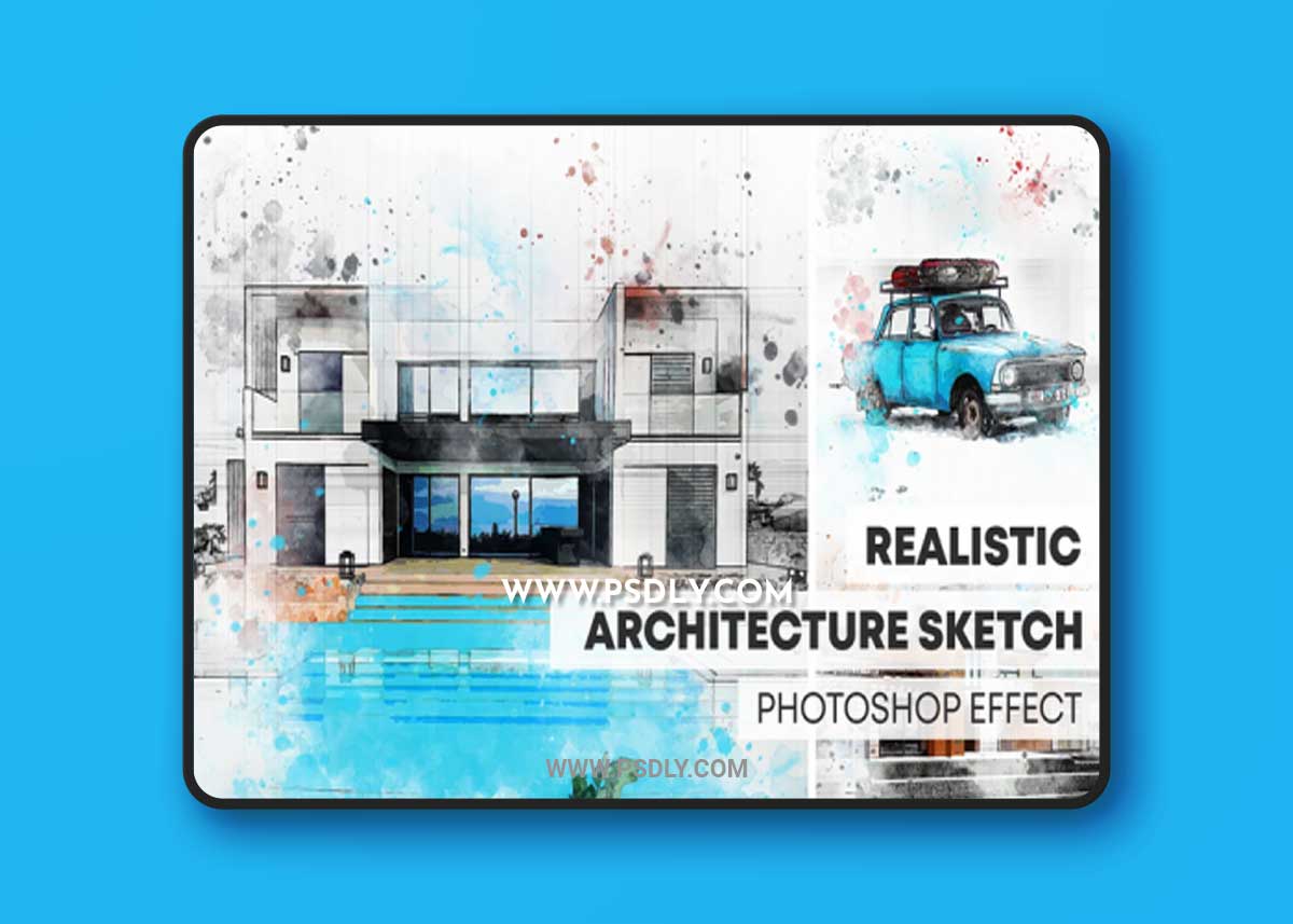 CreativeMarket - Watercolor Sketch Photoshop Effect 6836331