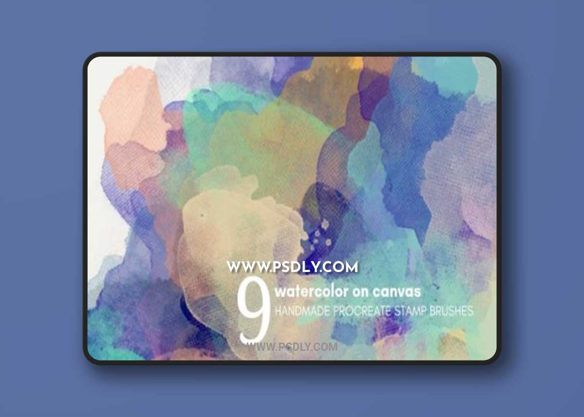 CreativeMarket - Watercolor on Canvas ProCreate Brush Set